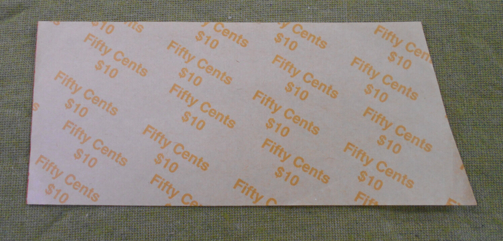 #D22. ONE AUSTRALIAN COIN WRAPPER - 50c COINS, LARGE LETTERING - SEE DESCRIPTION