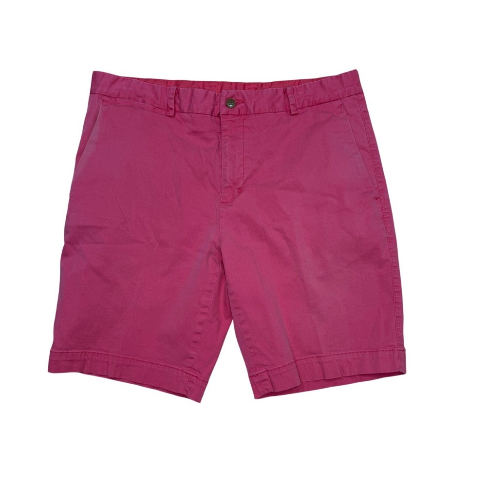 B DRADDY Mens Shorts Pink Salmon Flat Front Chino Size 34