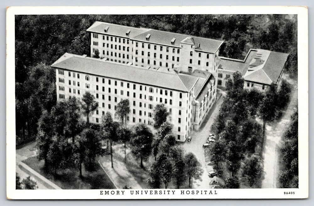 Emory University Georgia~Air View Emory University Hospital B&W~Vintage Postcard