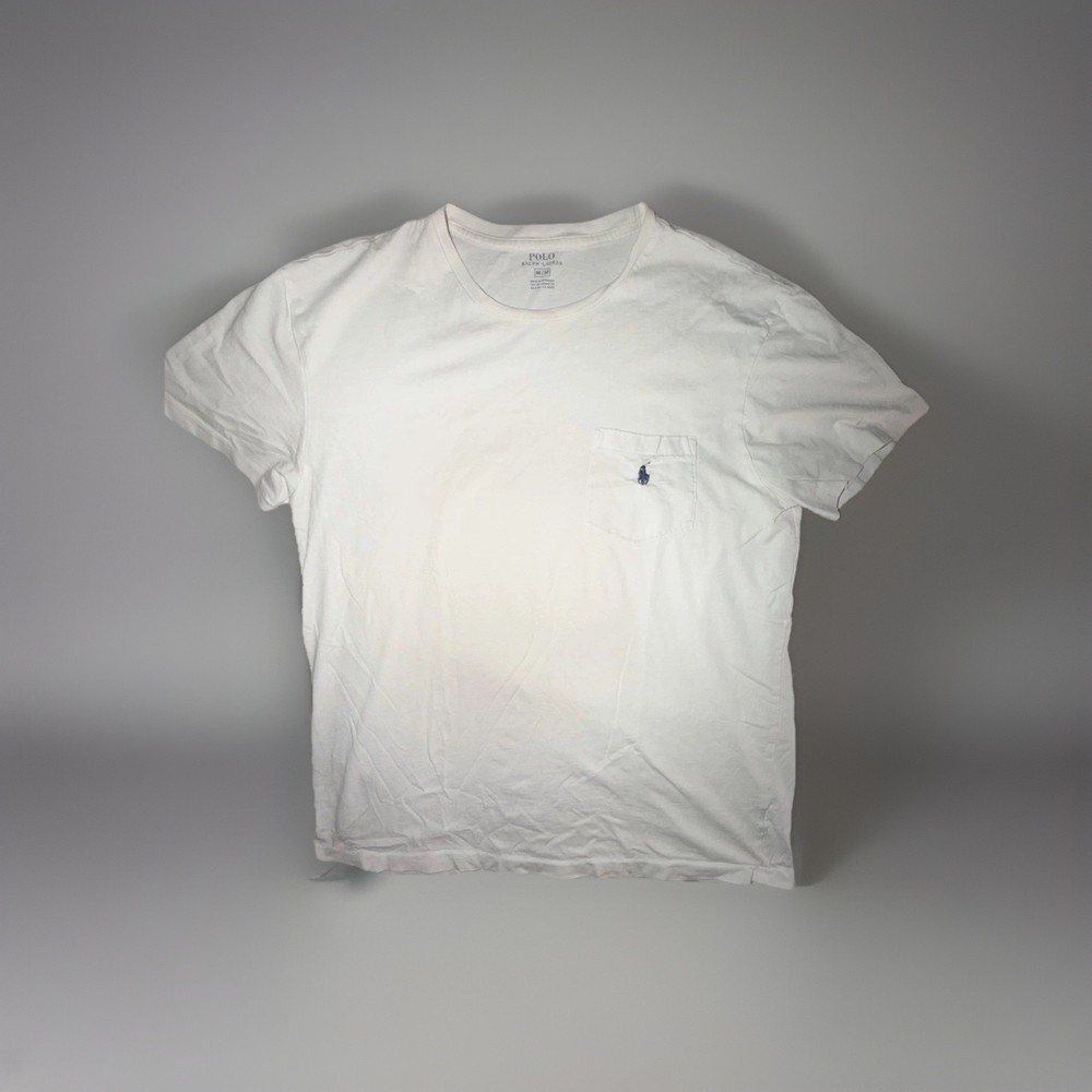 Polo Ralph Lauren White Pocket Logo Cotton Knit Men's Crew Neck T-Shirt M