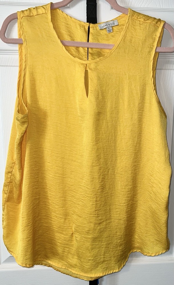 Alex And Lili Women’s Sleeveless Yellow Blouse Size Large