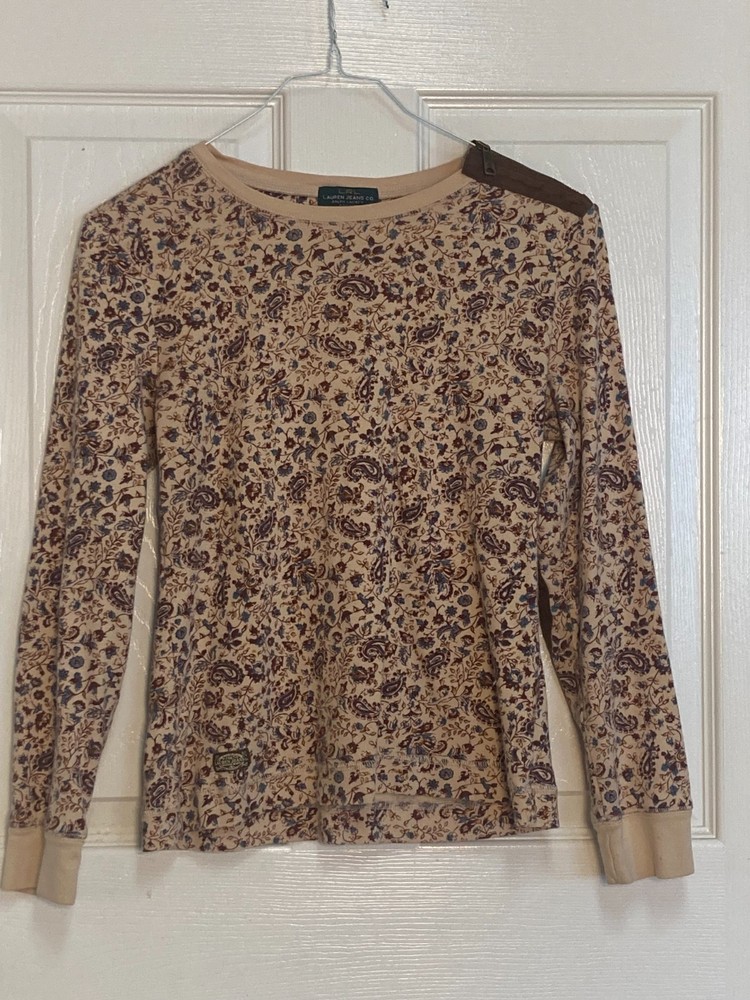 Women's blouse by Lauren Ralph Lauren flower pattern sze PL