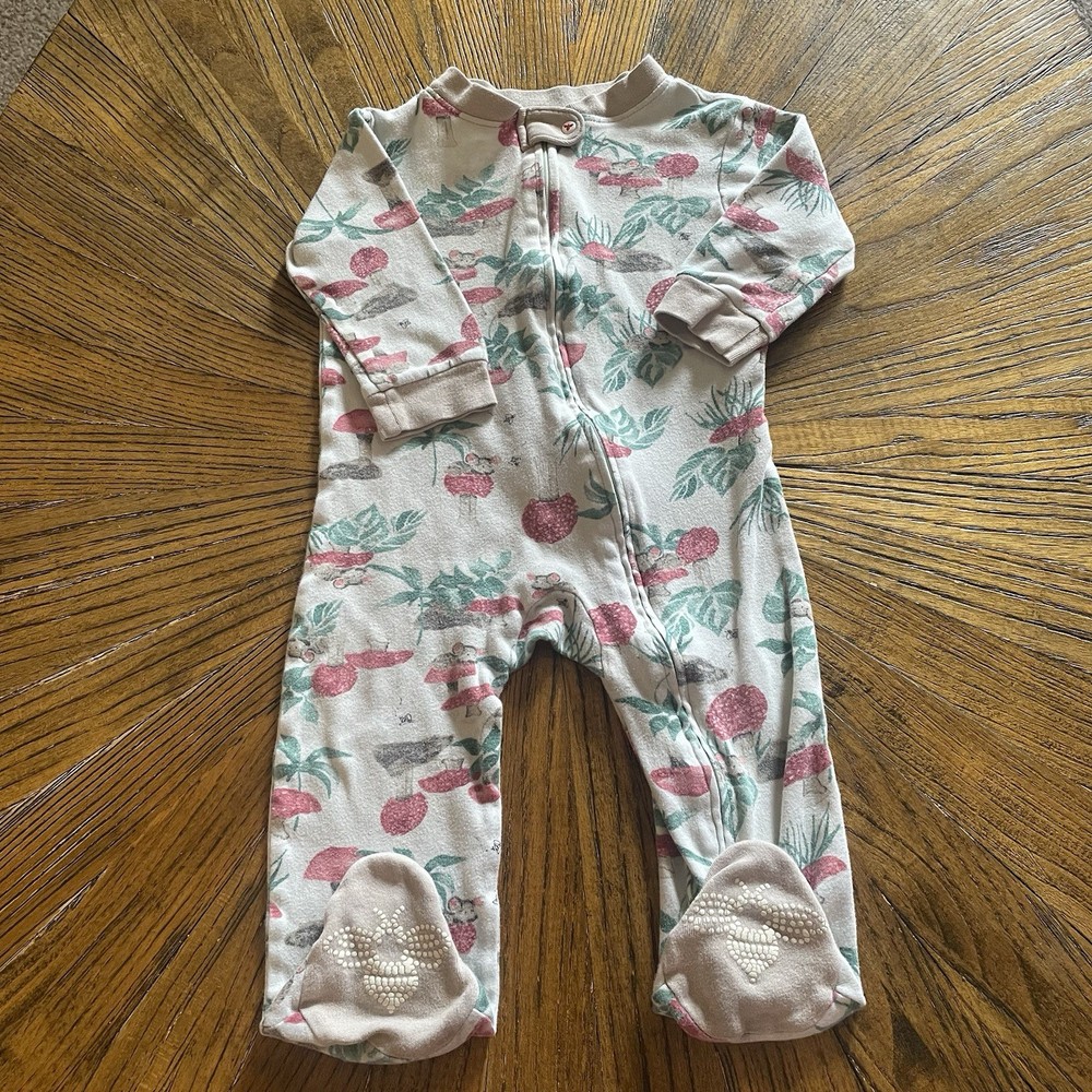 Burt's Bees Baby Organic Cotton Woodland Long Sleeve One-Piece 6-9 Months