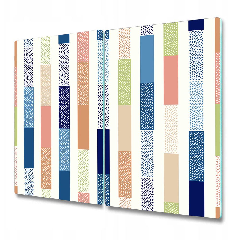 Glass Cutting Board Worktop Saver Colourful stripes with tiny dots for 2x30x52