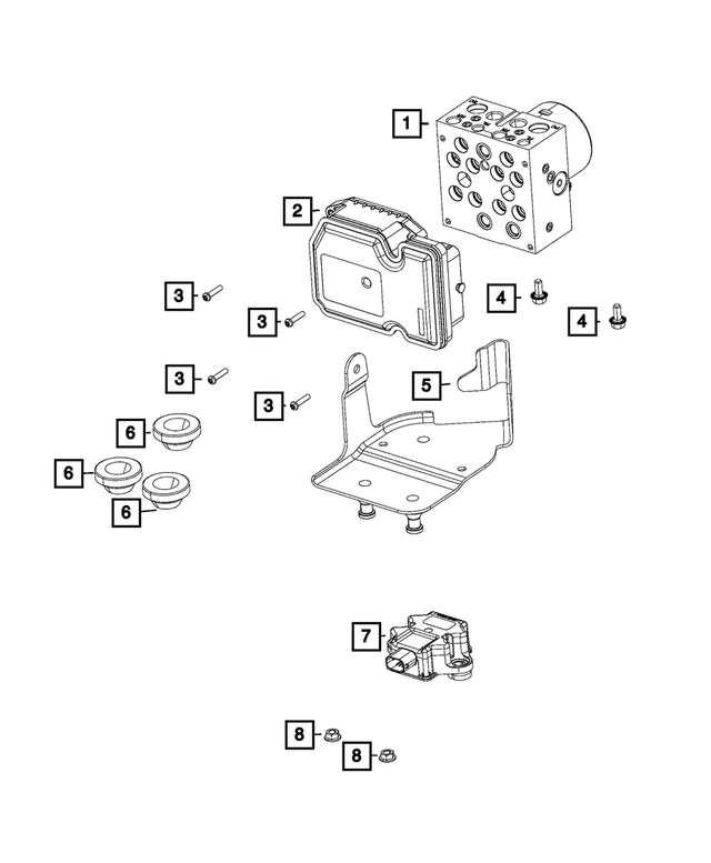 Genuine Mopar Anti-Lock Brake System Module 68526616ad