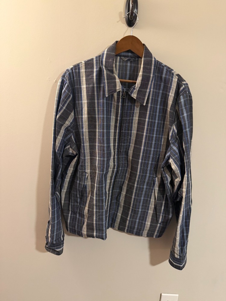 Acne Studios Malcolm Jac CH PSS16 Plaid Zip Jacket Blue Size 54 XL