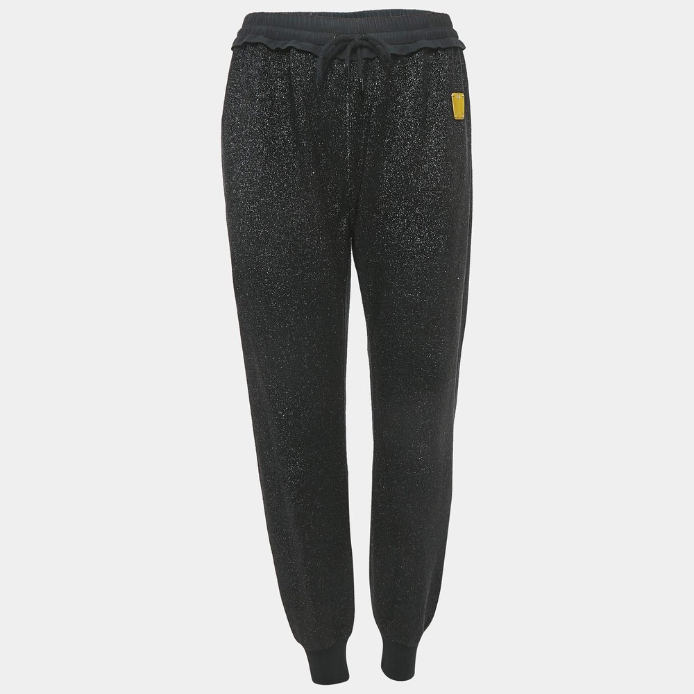 Louis Vuitton Black Lurex Knit Jogger Pants XS
