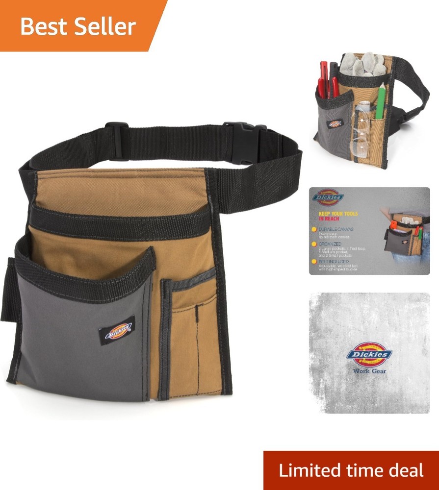 Durable Canvas 5 Pocket Tool Belt Pouch Work Apron Adjustable Fit