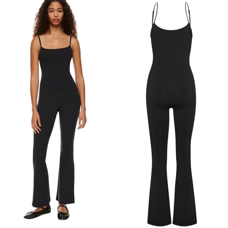 Wilfred Free Women's Size Small Black Divinity Kick Flare Leg Jumpsuit