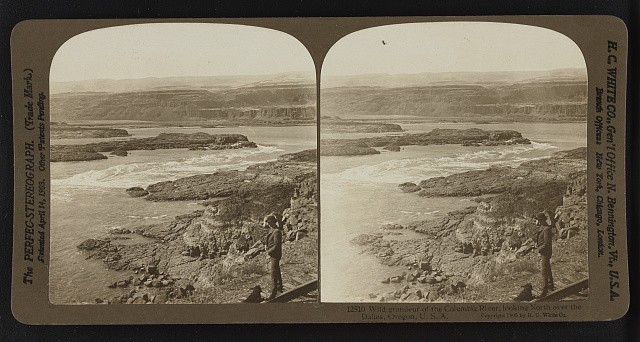 Photo:The Dalles Oregon Columbia River 1905 Looking North Stereoview