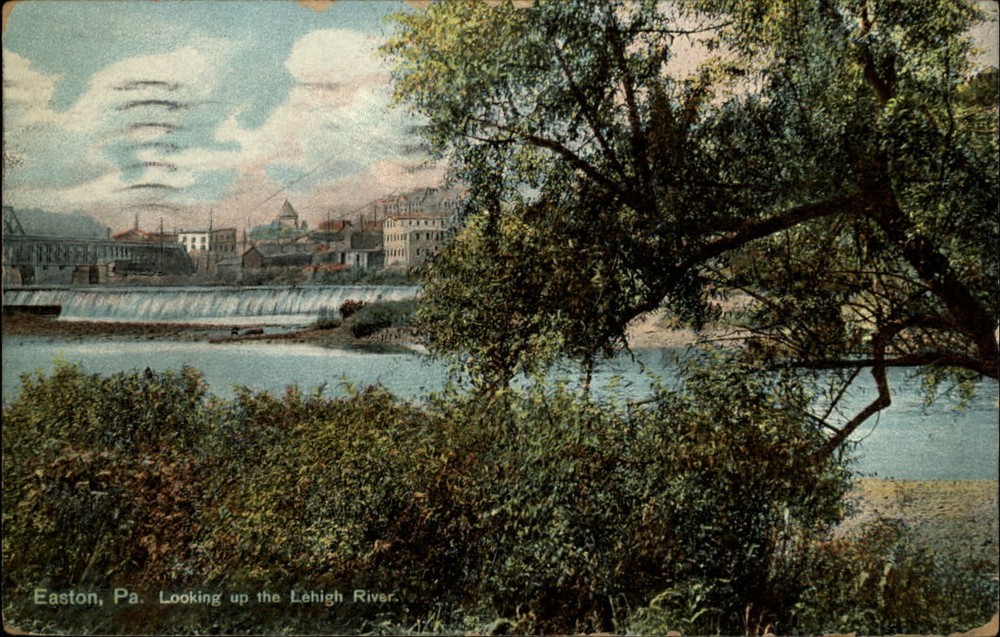 Lehigh River Easton Pennsylvania vintage postcard k868