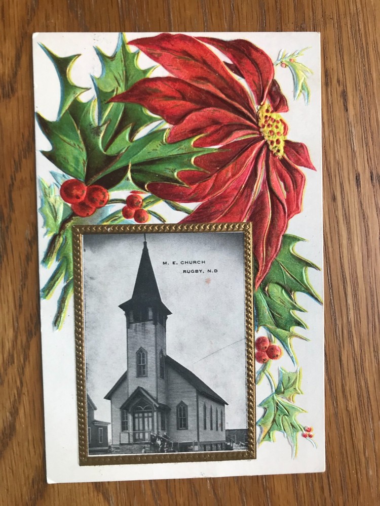 ME Methodist Episcopal Church Rugby North Dakota ND Postcard
