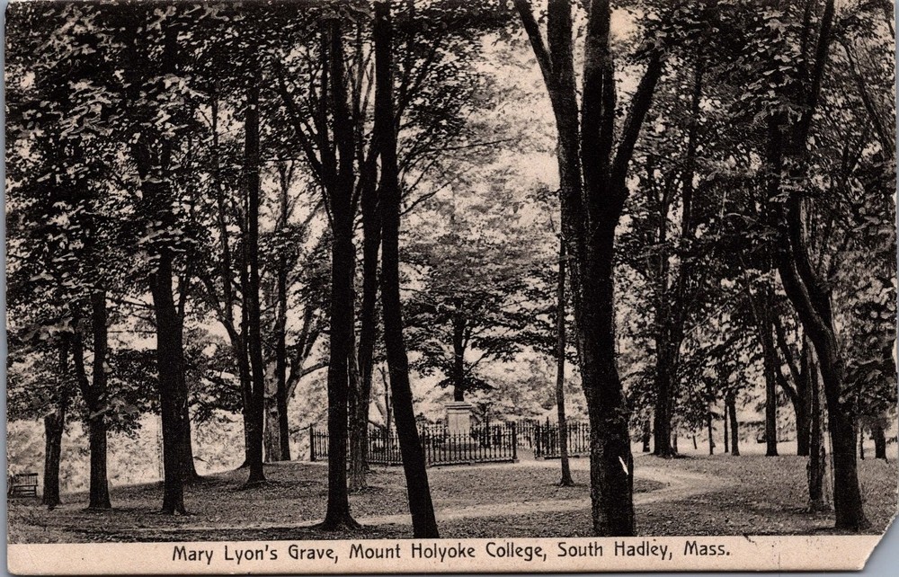 Mary Lyon's Grave Mount Holyoke College South Hadley MA Postcard 1909