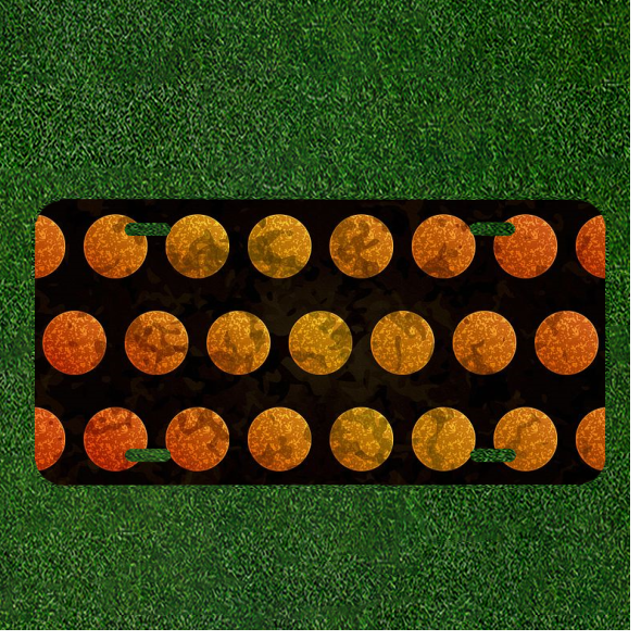 Custom Personalized Car License Plate With Background Gold Polka Dots Gold