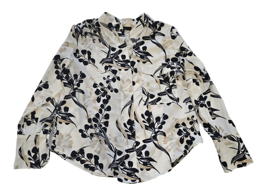White House Black Market, blouse size L, new w/o tag, brown, white, tan