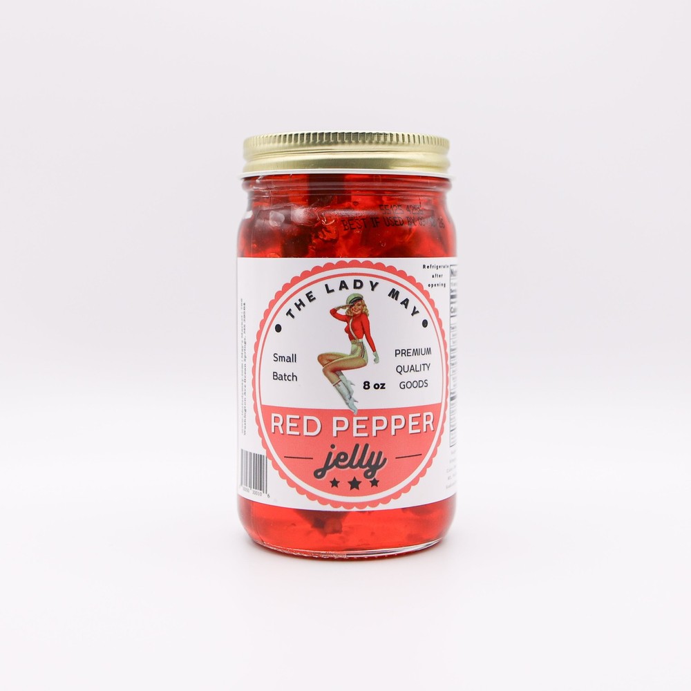 Red Pepper Jelly, Sweet Heat, Premium Quality Goods by The Lady May 8oz