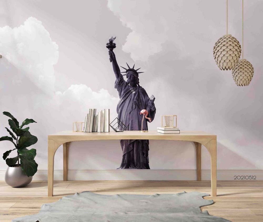 3D Liberty Statue Wall Murals Wallpaper Murals Wall Sticker