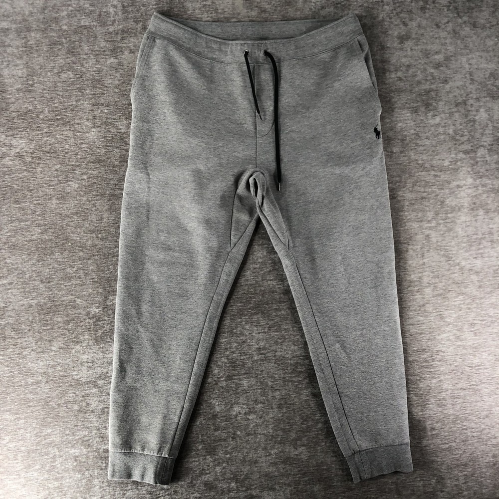 Polo Ralph Lauren Double Knit Jogger Sweatpants Heather Gray Drawstring Men's XL