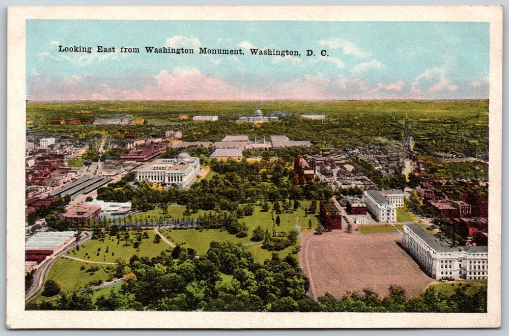 Looking East of Washington Monument Washington DC Unposted ANTIQUE Postcard 9344