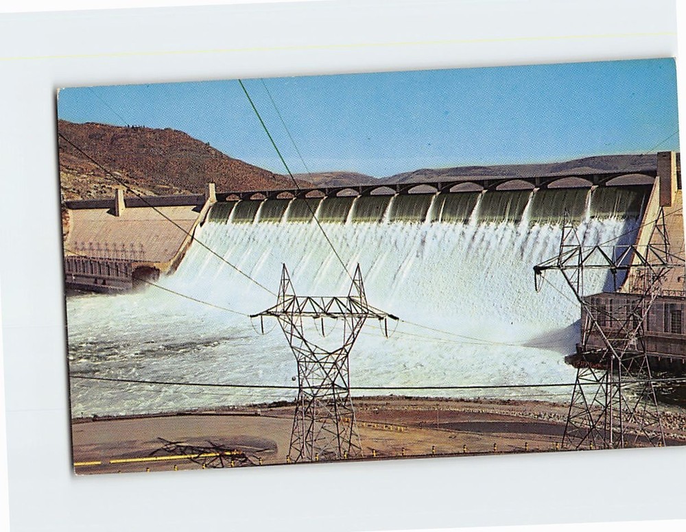 Postcard Grand Coulee Dam Washington USA