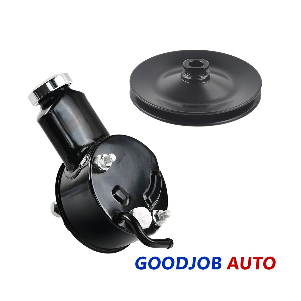 Small Chevy Black Saginaw Power Steering Pump + 1 Groove Pulley SBC 305 350 400
