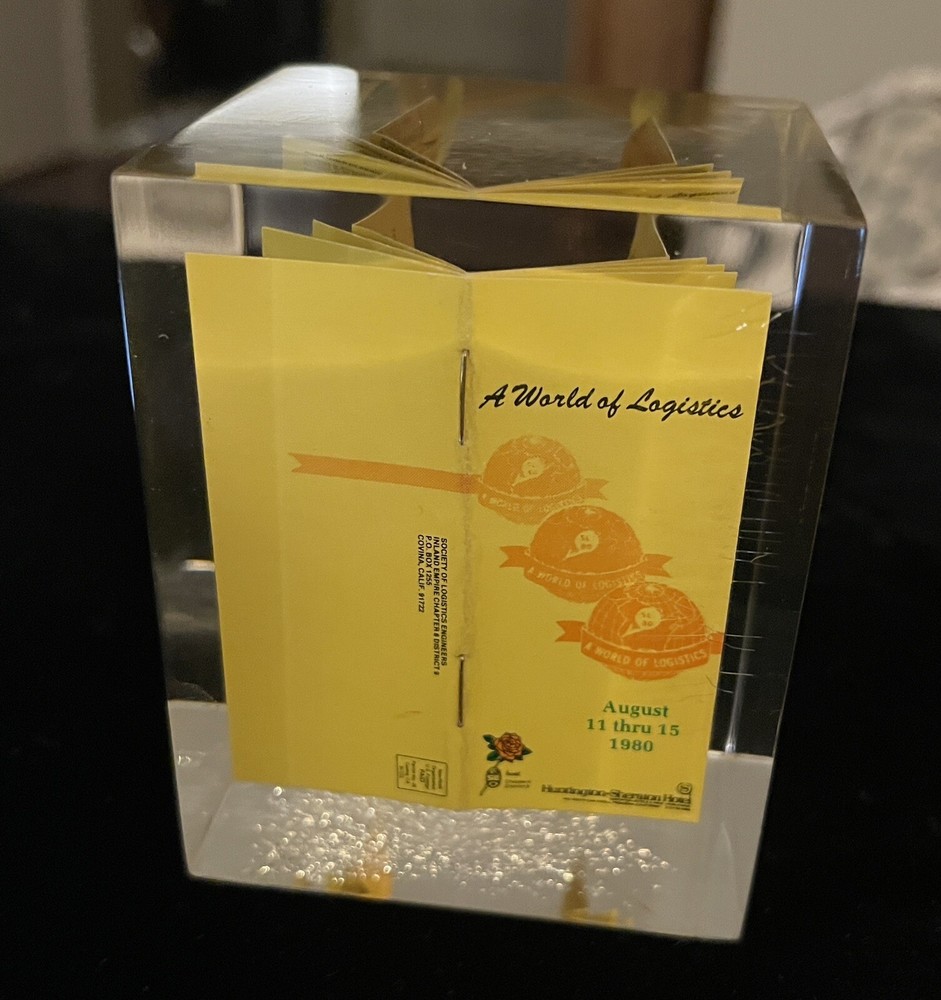 Unique Vintage Acrylic Paperweight 1980 