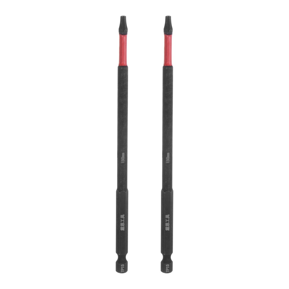 2pcs T15 Magnetic Torx Drill Bits 6in Impact Tough Screwdriver Inserts