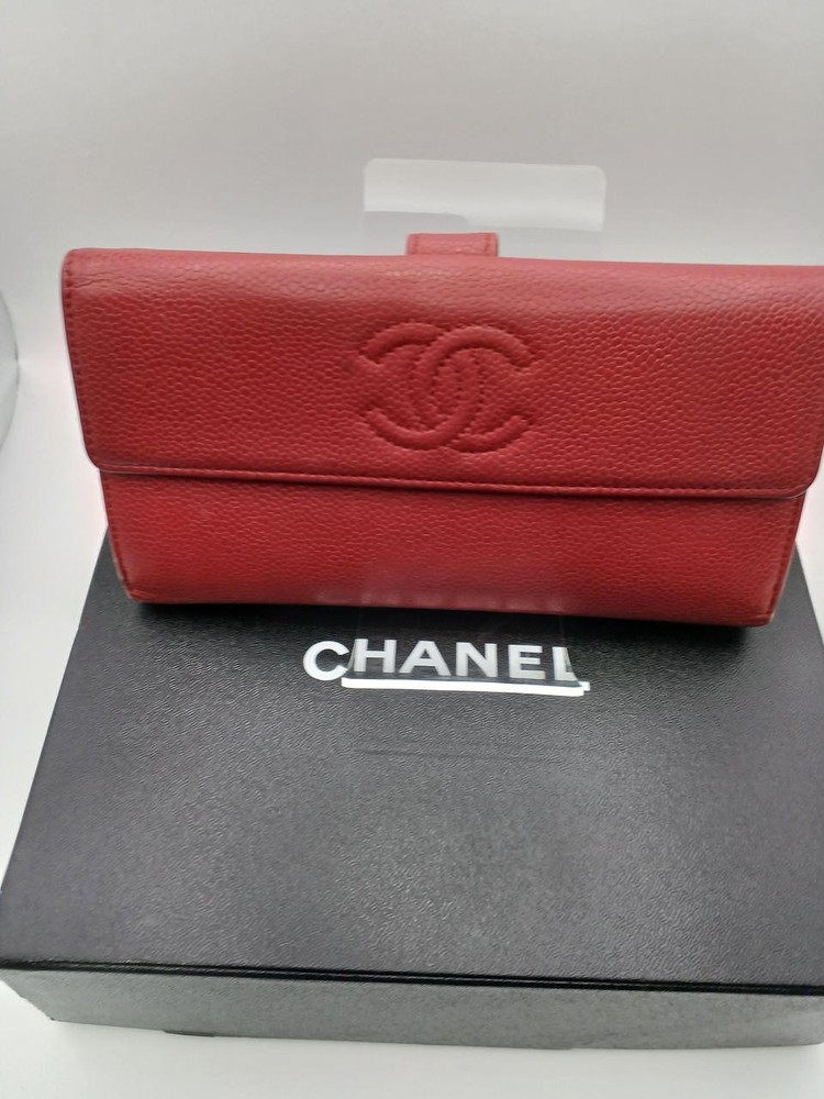 CHANEL COCO MARK Leather Wallet in Black 803730