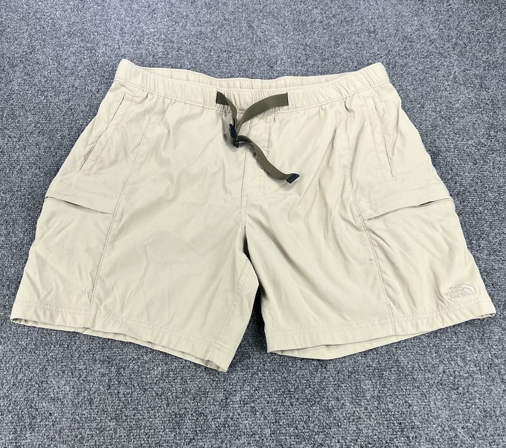 The North Face Paramount Trail Shorts Mens XL Beige Tan Cargos Belted Hiking