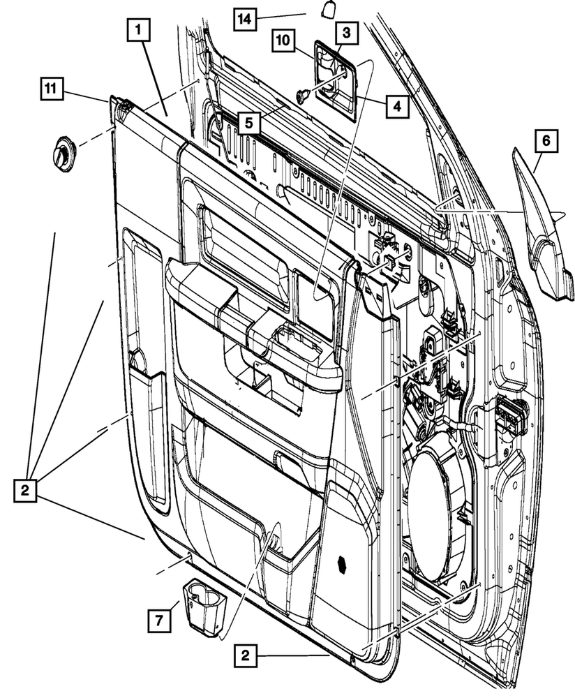 Genuine Mopar Front Door Trim Panel Left 1VZ371X9AG