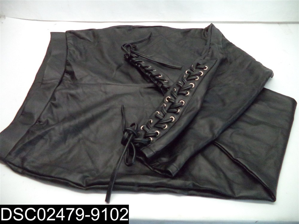NWT: Size XL Say What? Dressy Black Lace Up Ankle Leather Pants
