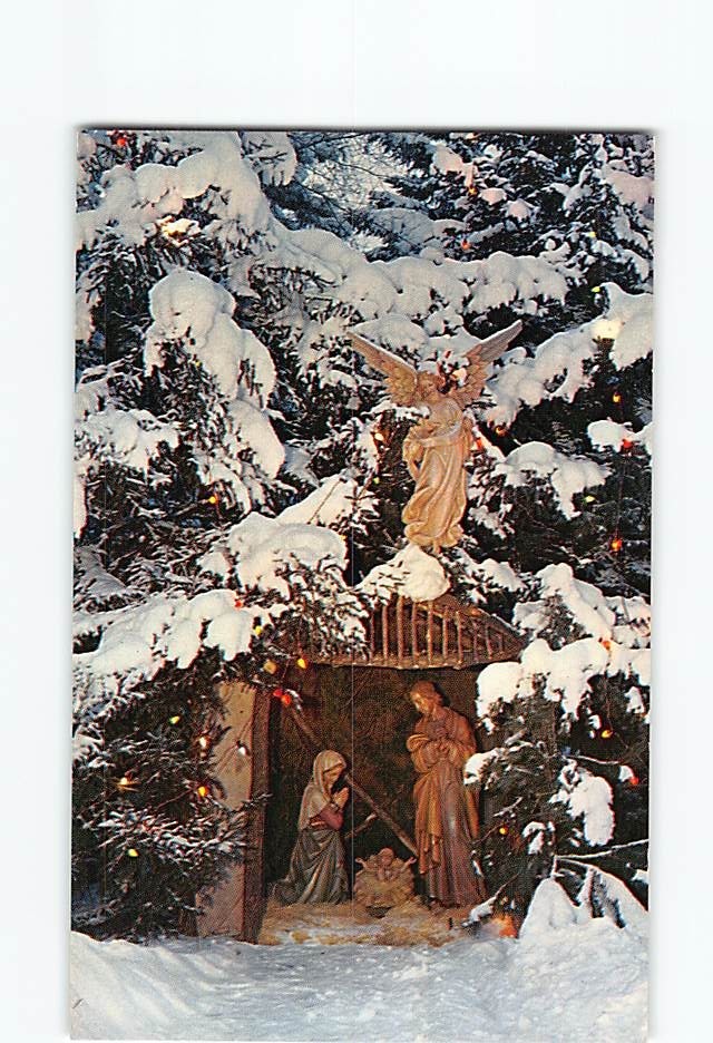 Postcard Nativity Scene Portiuncula In the Pines Retreat House DeWitt MI USA