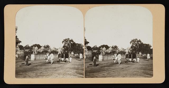 Photo:Street Scene 1900s Streetcar Pedestrians Stereoview
