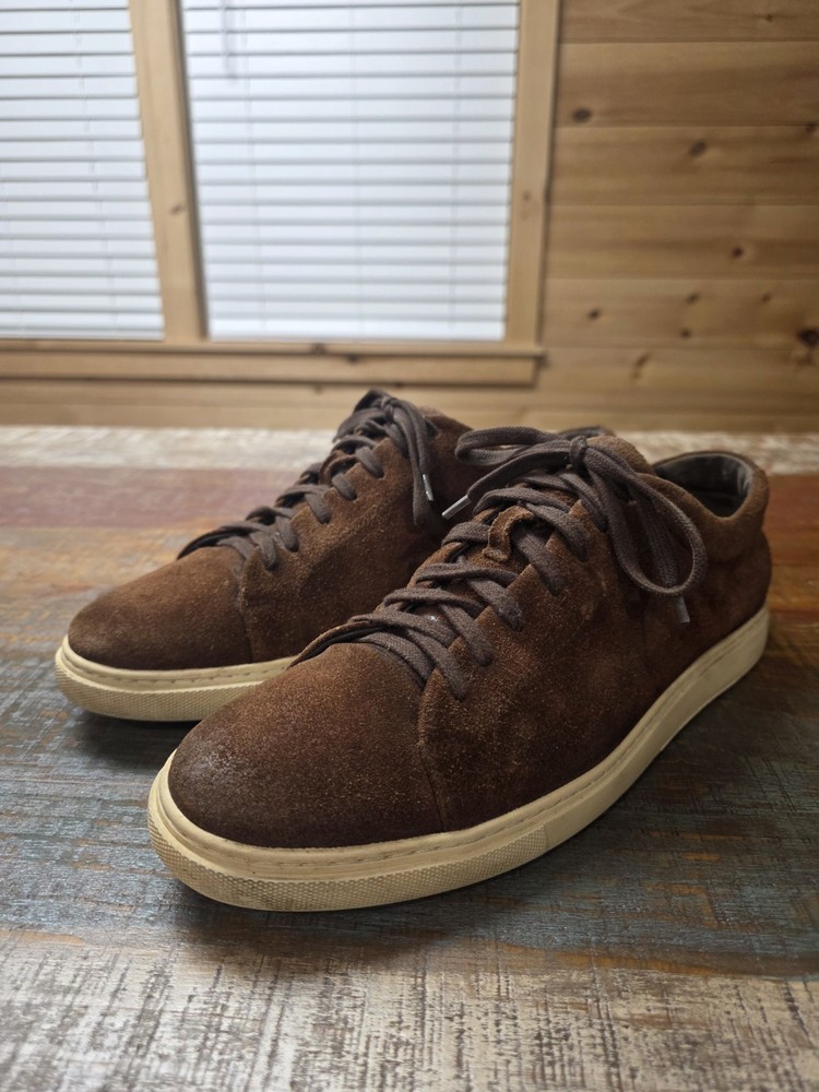 Allen Edmonds CANAL COURT Suede Lace Up Sneakers Men's 10 D Brown