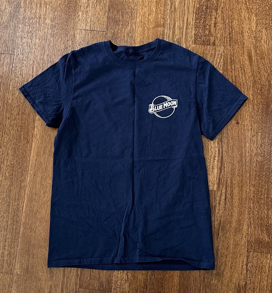 Tee Luv Blue Moon T-Shirt Men's Size M Blue Draft Beer Graphic Logo Tee