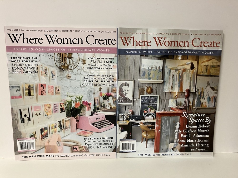 Where Women Create Magazine Lot of 2 Nov/Dec/Jan 2015 & May/June/July 2016 EUC