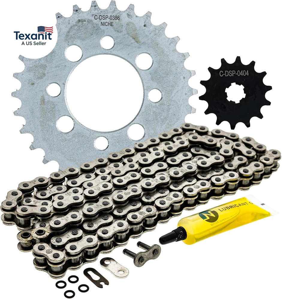 Drive Sprocket Chain Combo for Kawasaki Z125 Pro KRT Front 14 Rear 30 Tooth 420