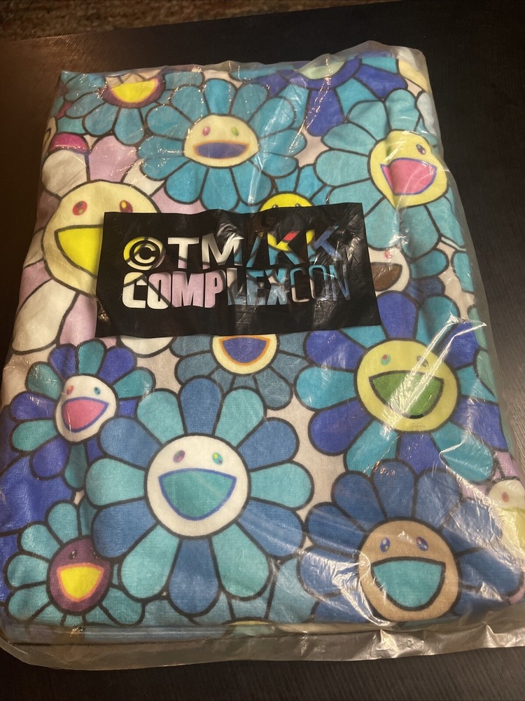 Takashi Murakami X Complexcon Blue Flower Print Towel Brand New Unopened