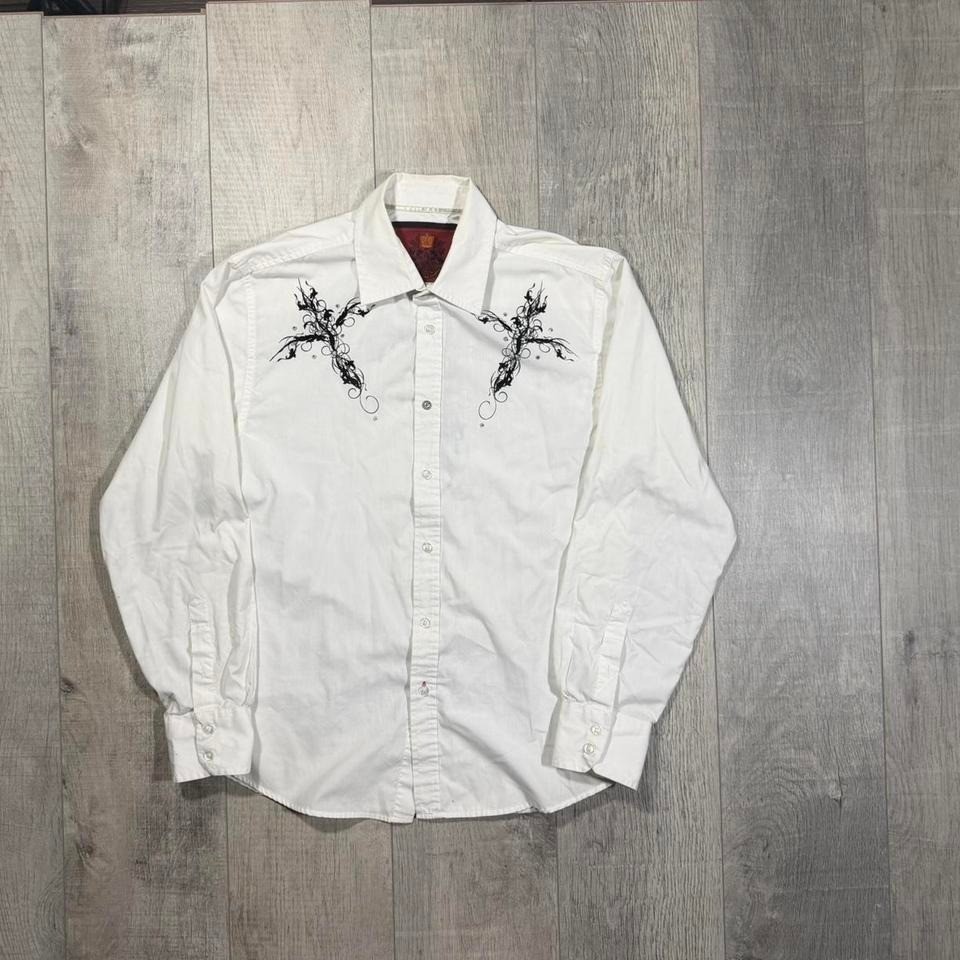 2000s emo grunge western style afflcition style button up long sleeve shirt