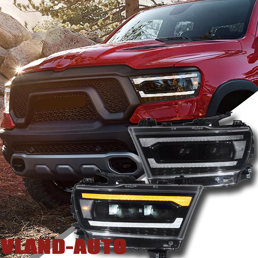2019-2023 Dodge Ram 1500 LED Projector Headlights with Dynamic DRL Startup