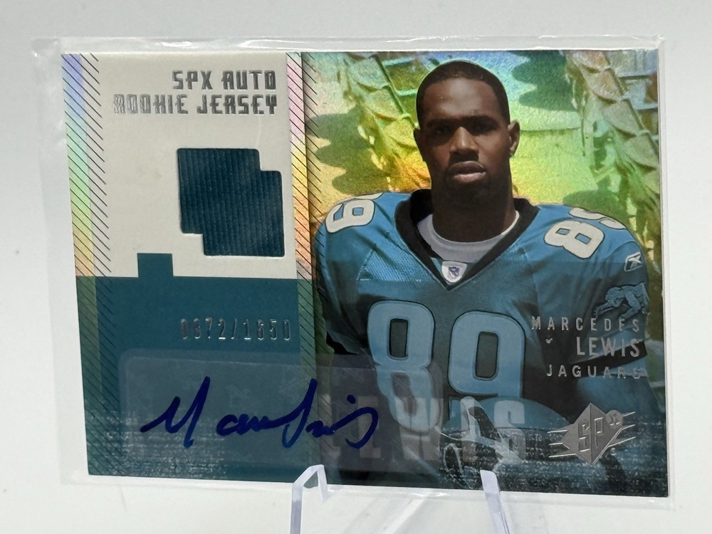 2006 SPx - Marcedes Lewis Autographed Rookie Jersey  /1650 #212 (AU, MEM, RC)