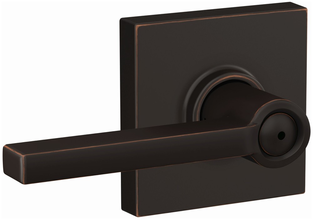 Schlage F40-LAT-COL Latitude Bronze Privacy Door Lever Set for Stylish Security