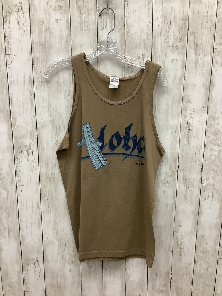 Alstyle Tan “Aloha” Tank Top Medium