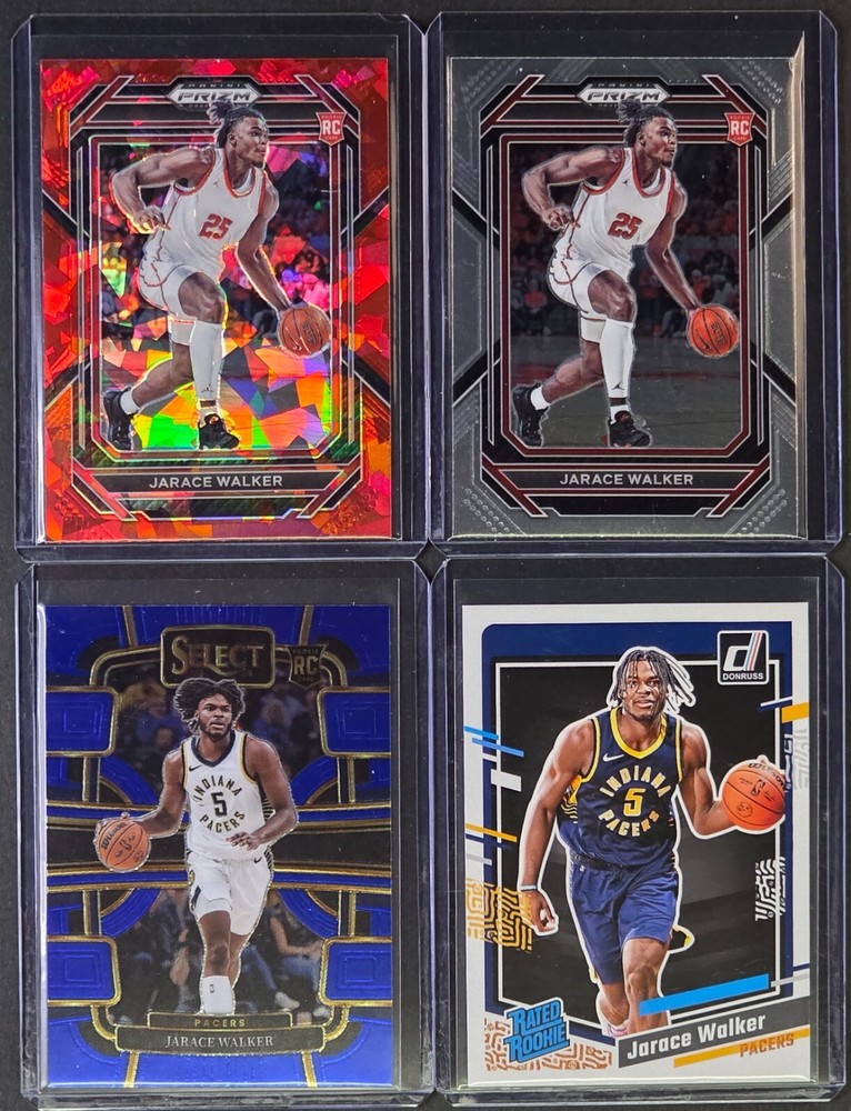 JARACE WALKER ⭐️ 4-Card RC Lot ⭐️ Draft Picks - Red Ice - Indiana Pacers