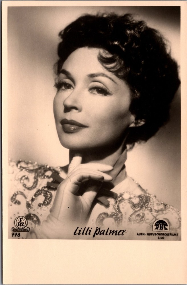 Lilli Palmer Real Photo Postcard RPPC Film-Bild-Zentrale Portrait 1950s Actress