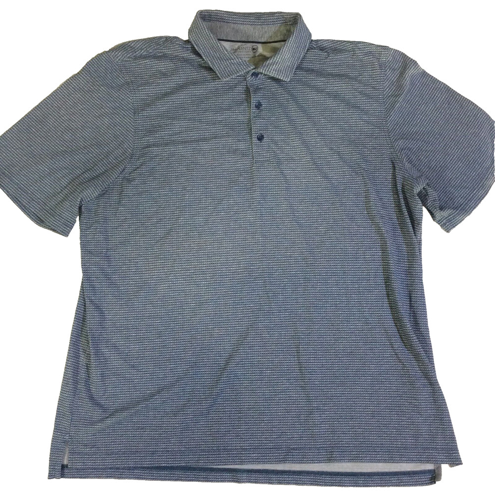 Vineyard Vines Jim Nantz Polo Shirt Men's 2XL Blue Check Golf Performance Pima