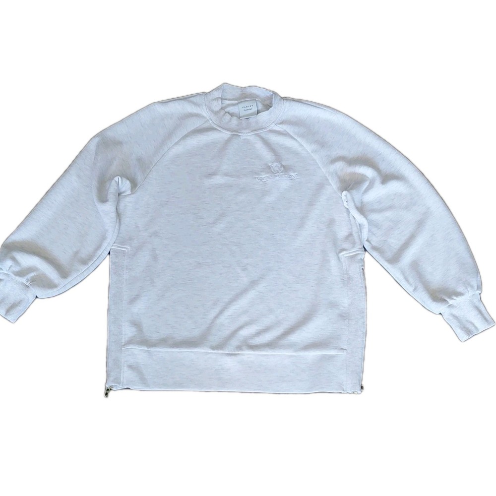 Varley Nicole Boyfriend DoubleSoft Sweatshirt Side Zipper Accents Soft Comfort