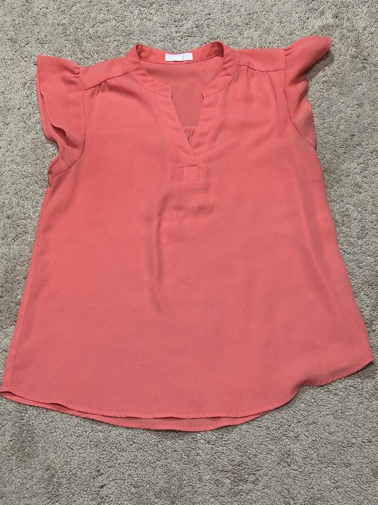 Mine Womens Shirt Size Small Orange Classic Flowy Comfort