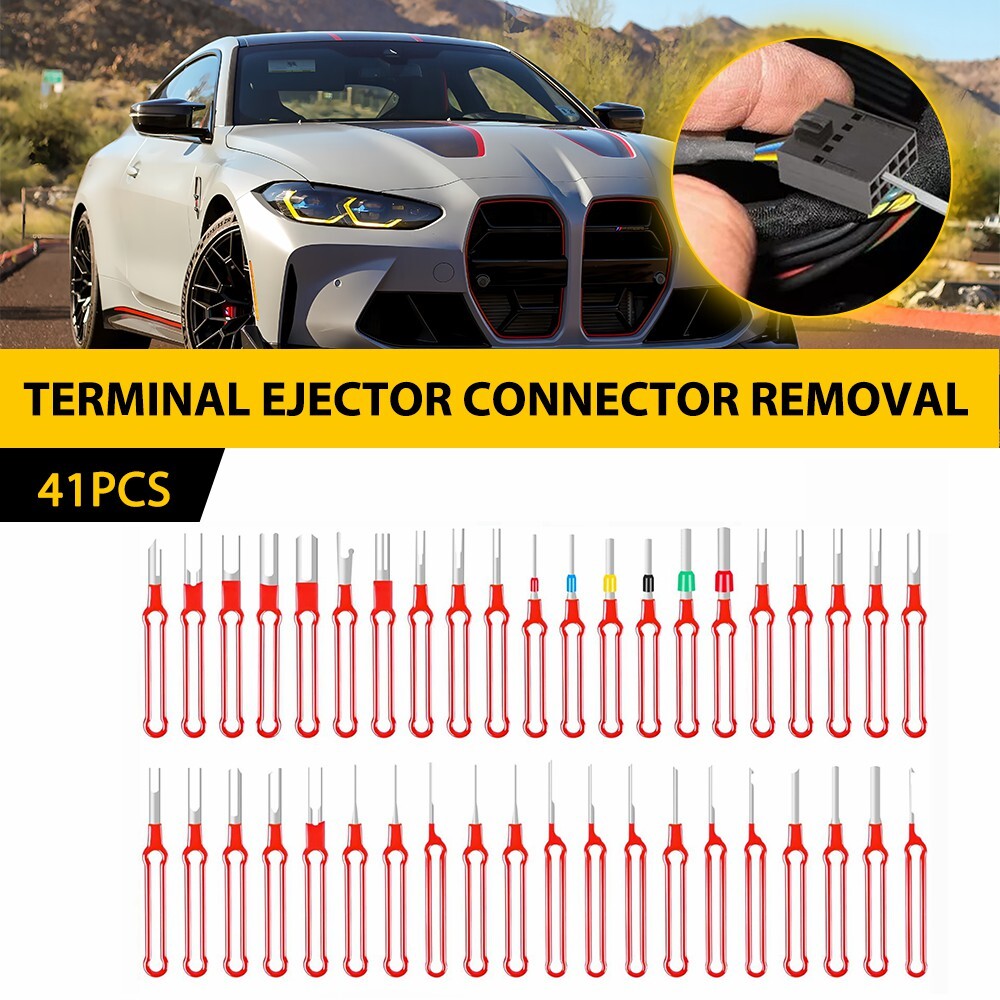 Red Pin Extractor Tool Terminal Ejector Connector Removal Kit w/ Protective Bag