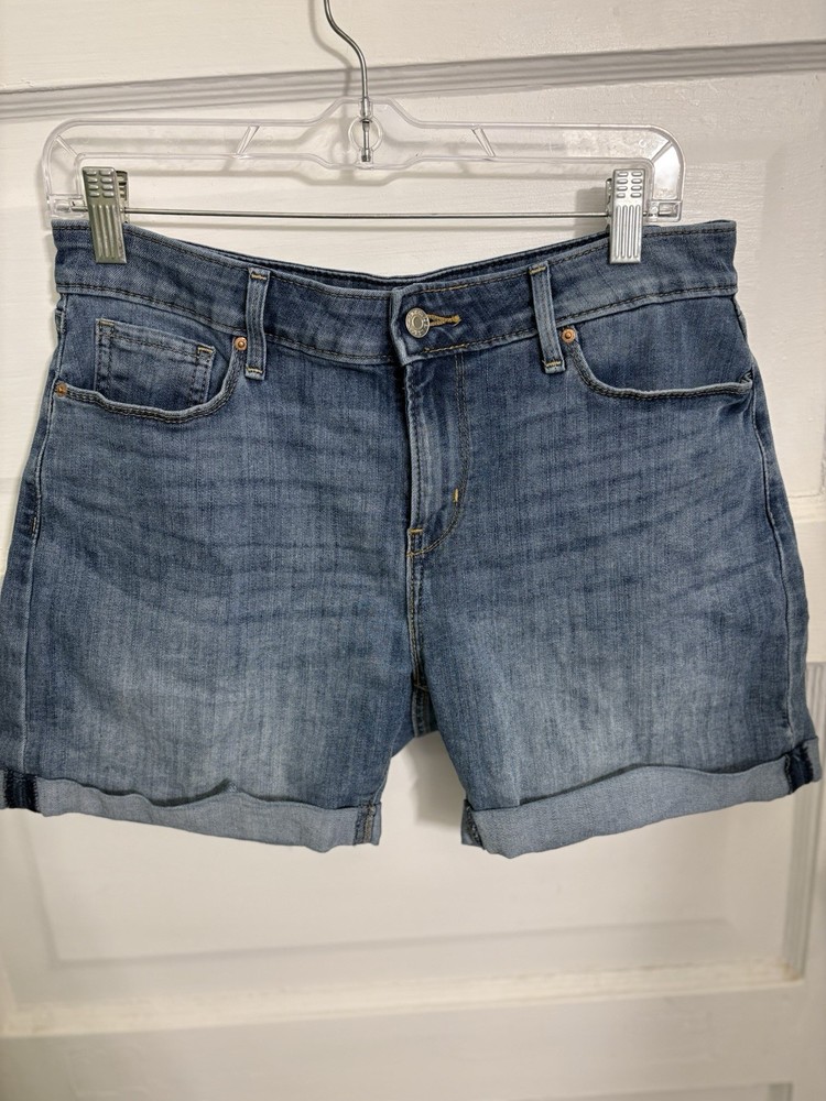 Signature By Levi Strauss & Co Womens Denim Heritage High Rise Shorts Sz 8 Blue